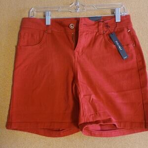 Roz& Ali Size 6 Cotton Blend Womens Shorts Red NWT